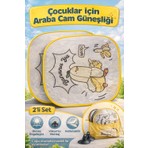 Fixida Çocuklar Için Araba Cam Güneşliği 2’li Set – Muz Desenli Vakumlu Oto Yan Cam Gölgelik – Katlanabilir Uv Koruyucu