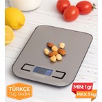 DentiGo Hassas Terazi - Mutfak Tartısı - Mutfak Terazisi - Dijital Tartı - 5 Kg 1 Gr - Paslanmaz Çelik - Pil Hediyeli