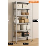 Alanraf 6 Katlı Galvaniz Çelik Raf - Depo, Arşiv, Kiler, Dosya, Market Rafı 31X75 CM-200 Cm-0.70 mm
