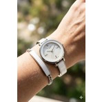 Lee Cooper Beyaz Renk Kadın Kol Saati | 32MM, Beyaz Kadranlı, Çelik Kordonlu - Bileklik Hediyeli
