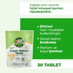 Just Green Organic Bitkisel Bulaşık Makinesi Tableti - %100 Bitkisel - Doğal Ve Güçlü Temizlik (30 TABLET) Yerli Üretim