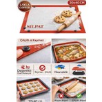 Layla Copper Çıtçıtlı Fırın Matı Fırınlanabilir Yıkanabilir Yanmaz Yapışmaz Yağlı Silikon Fırın Matı