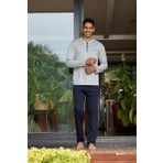 Kly %100 Pamuk Ekstra Battal Beden Uzun Kollu 4 Mevsim Kumaş Erkek Pijama Takım