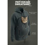 Petolojim Pati Kucağı Sweatshirt (Kanguru Keseli Kedi-Köpek Taşıma Kıyafeti) S/m Beden Oversize
