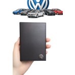Gardenauto Metal Volkswagen Logolu Deri Ruhsat Kabı Cüzdanı Kılıfı Şık Tasarım ve Dayanıklı Yapı