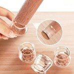 Cocoloco Home 4 Adet 3-3,8 cm Keçeli Şeffaf Silikon Sandalye Ayak Koruyucu Seti Sessiz, Çizmez, Kaymaz Mobilya Koruma Büyük Boy
