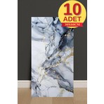 Renkli Duvarlar 10 Adet 30X60cm Mavi Gold Mermer Desen Yapışkanlı Köpük Duvar Paneli Kağıdı banyo,tezgah ara TX-6969