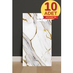 Renkli Duvarlar 10 Adet 30X60cm Gold Naturel Mermer Desen Yapışkanlı Köpük Duvar Paneli Kağıdı banyo Salon Ev TJJC00