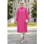  Uzun Düğmeli Tunik Fuşya HM262109