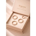 Begonia Accessories  Cerrahi Çelik, 8 mm Çap, 3 Adet Rose Gold Kaplama Septum Kilitili Halka Piercing Küpe Set, Kaş, Dudak, Burun, Kulak Kullanımına Uygundur