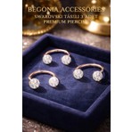 Begonia Accessories  Cerrahi Çelik, 6 mm 8 mm 10 mm  Çap, 3 Adet Septum Şambala Halka Piercing Küpe Set, Kaş, Dudak, Burun, Kulak Kullanımına Uygundur