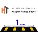 Hayat Trafik 1 Metre Kauçuk Rampa, Otopark Rampası, Kaldırım Rampası 25 x 50 x 4,5 cm