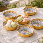 Sarkap Home 10 cm Çap, 3.2 cm Yükseklik 6'lı  Lemon Design Turuncu Dondurmalık ve Çerezlik Seti