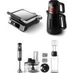 Philips 3'lü Çeyiz Seti (HD6301/90 Tost Makinesi + HD7301/00 Çay Makinesi + HR2695/01 Blender Seti)