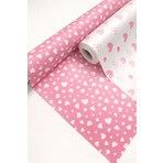 Kalpli Hediye Paket Kağıdı 50X70 cm – 4’lü Set (2 Pembe Zemin Beyaz Kalp + 2 Beyaz Zemin Pembe Kalp)