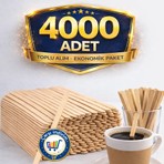 4000 Adet Tahta Ahşap Karıştırıcı Çay Kahve Kaşığı Kaşık Karıştırma Çubuğu