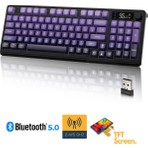 Sarftech Freewolf M96 2.4g+Bt5.0 Triple Mebran Sessiz Tasarım Tft LED Ekranlı Reinbow Gaming Oyuncu Klavye