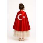 Parti Kırtasiye Türk Bayraklı Kırmızı Pelerin 23 Nisan 29 Ekim 10 Kasım 19 Mayıs Gösteri Kıyafetleri