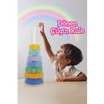 Melo Toys Renkli Dönen Çılgın Kule 1+ Yaş Eğitici Özelliklerle Motor Becerileri Destekler