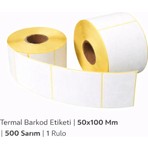 Termal Barkod Etiketi | 50X100 mm | 500 Sarım | 1 Rulo