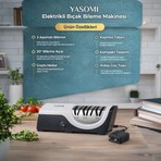 Yasomi H1225 3 Aşamalı Elektrikli Motor 20 Derece Bileme Kenarı Profesyonel Elektrikli Bıçak Bileyici