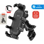 Knmaster TT-820 360° Ayarlanabilir Titreşim Önleyici Siyah  Motosiklet Telefon Tutucu