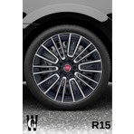Whigor Fiat Egea Urban 15 İnç Siyah Gri C119 Jant Kapağı Seti (4 Adet) ABS Plastik Malzeme