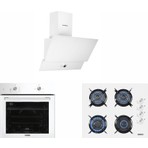 Kumtel Home Beyaz Cam Ankastre Set