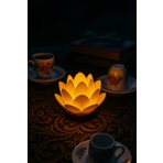 Lotus Çiçeği Tasarım Pilli LED Mum | Dekoratif Meditasyon Ambiyans Mumluk | Gece Lambası (MUS3D)