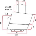 Alveus Mod Crk Siyah Duvar Tipi Davlumbaz 60 cm Alüminyum Filtre ile Şık Tasarım