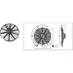 Kormas 24V Fan Motoru Emici Aksiyel 14 " (Büyük Motorlu) (Dış Çap 387 Mm)