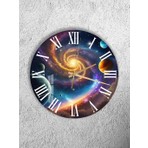 Olinpa Kırılmaz Cam Duvar Saati , Hem Tablo Hem Saat Yuvarlak Modern Astroloji ve Yıldız Temalı  Ev Ofis Hediyesi
