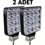 Msk Oto 2 Adet Araba Kamyonet Traktör 8.5x8.5 cm 16 Ledli Çalışma Lambası 12 Volt Güçlü ve Yüksek Işık