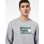 Koton Uzun Kollu Bisiklet Yaka Şardonlu Baskılı Sweatshirt