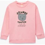 Koton Pamuklu Uzun Kollu Bisiklet Yaka Baskılı Sweatshirt