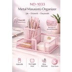 Need ND-1033 Metal Mesh Masaüstü Organizer – 3 Bölmeli, Çok Amaçlı Düzenleyici