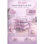 Need 3'lü Evrak Rafı ND-1022 Toz Pembe Renk 1 Adet Standart Ölçüler ile Ofis Düzeni Sağlar