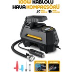 Enshall Yeni Araç Çakmaklık Uyumlu Dijital Göstergeli LED Işıklı Taşınabilir Araç Lastik Şişirme Hava Kompresörü