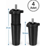 Ergün Store 4 Adet Ayarlı Destek Ayağı 13X21 cm M8 Siyah Gizli Ayak Mobilya Koltuk Baza Koltuk Dolap Tv Ünitesi Ayak Vida Ölçüsü Açıklamada Yazmaktadır .