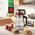 Kiwi KTM-2914 Cam Çay Makinesi - Siyah / Şeffaf - 2200 Watt