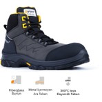 Gripper Force Gray-Black S3 Src Hro Vibram Mikrofiber Nubuk Deri Fiberglass burun Iş Botu