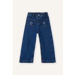 DeFacto %100 Pamuk Wide Leg Nakışlı Jean Pantolon Kız Bebek G8187A526SP