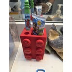 DIGIARTISAN3D Çocuklar Için LEGO Görünümlü Diş Fırçalık Renkli Banyo Organizeri & Diş Macunu Tutucu Kırmızı