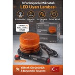 Çakarlı Tepe Lambası Aç Kapa Düğmeli Mıknatıslı 8 Fonksiyonlu 10/80Volt