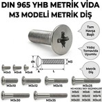 Cıvata Deposu Dın 965 M3X6 Yhb. Metrik Vida 100 Adet