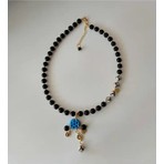 Sinem Şanlı Atelier Luna Tibet Akiği Lav Taşı Siyah Oniks Süryani Cam Boncuk Detaylı Tasarım Kolye
