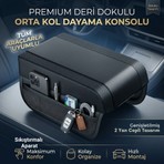 Polham 2 Adet Yan Cepli Tüm Araçlarla Uyumlu Orta Kol Dayama Konsolu Yumuşak Deri Dokulu Premium Konsol