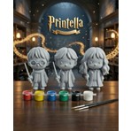 Printella Harry Potter Boyama Seti – 3 Figür, 6 Renk Boya, 2 Fırça – Kendin Boya Hobi ve Dekoratif Figür Seti