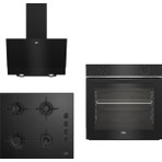Beko New Black Star 3 Lü Ankastre Set Bfc 210 S - Bocd T 6011 Es - Bde 6050 S Siyah Cam Yüzeyli A Enerji Sınıfı Modern Mutfak Uyumlu