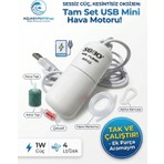 Sobo USB Girişli Akvaryum Hava Motoru - Çekvalf - Hava Hortumu - Hava Taşı - Kanca Dahil 1W 4lt/dak Ar-02